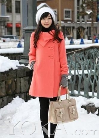 A perfect match! Long woolen coat + skinny leggings