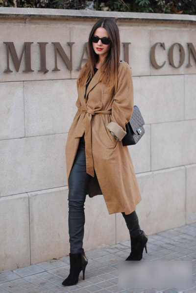 Camel coat strong aura mix handsome boots good cold