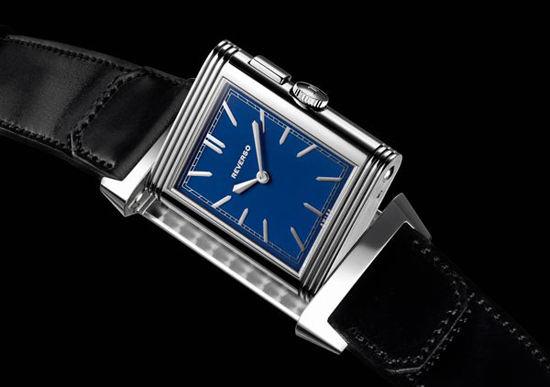 LeCoultre Grande Reverso Ultra Thin Duoface Blue large thin blue double-sided Flip wrist watch