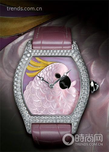 Cartier Tortue Parrot decorated watches